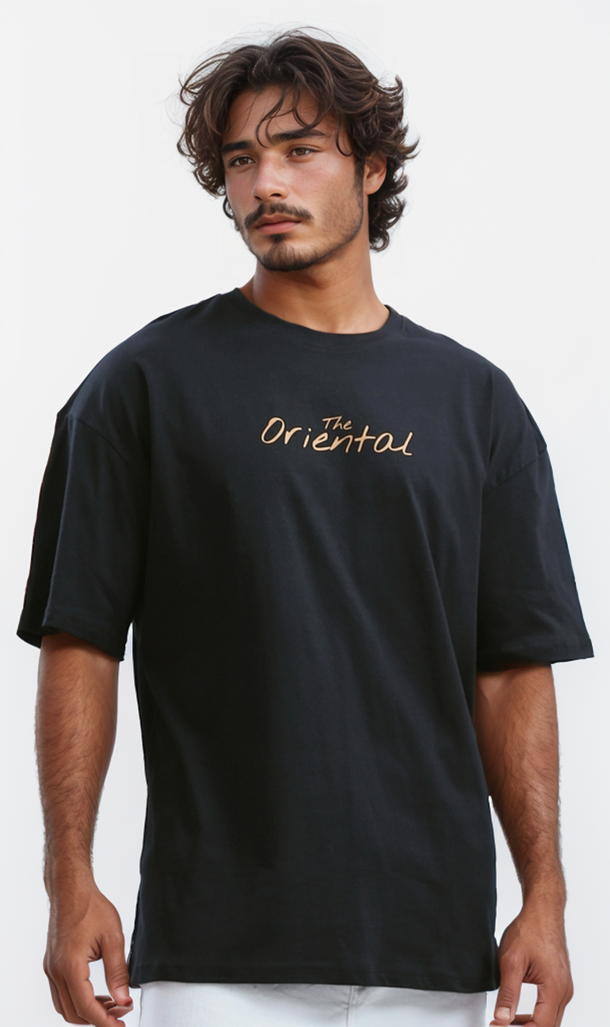 O192159 Round Neck Black Casual Summer Tee