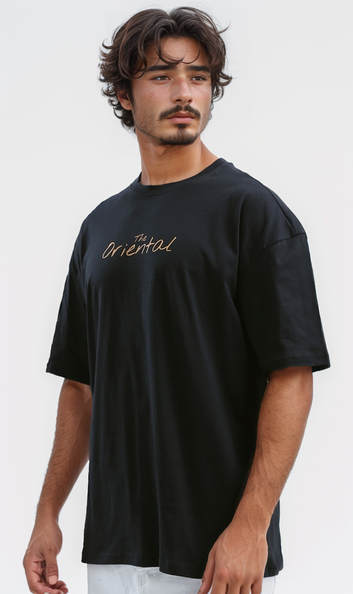 O192159 Round Neck Black Casual Summer Tee