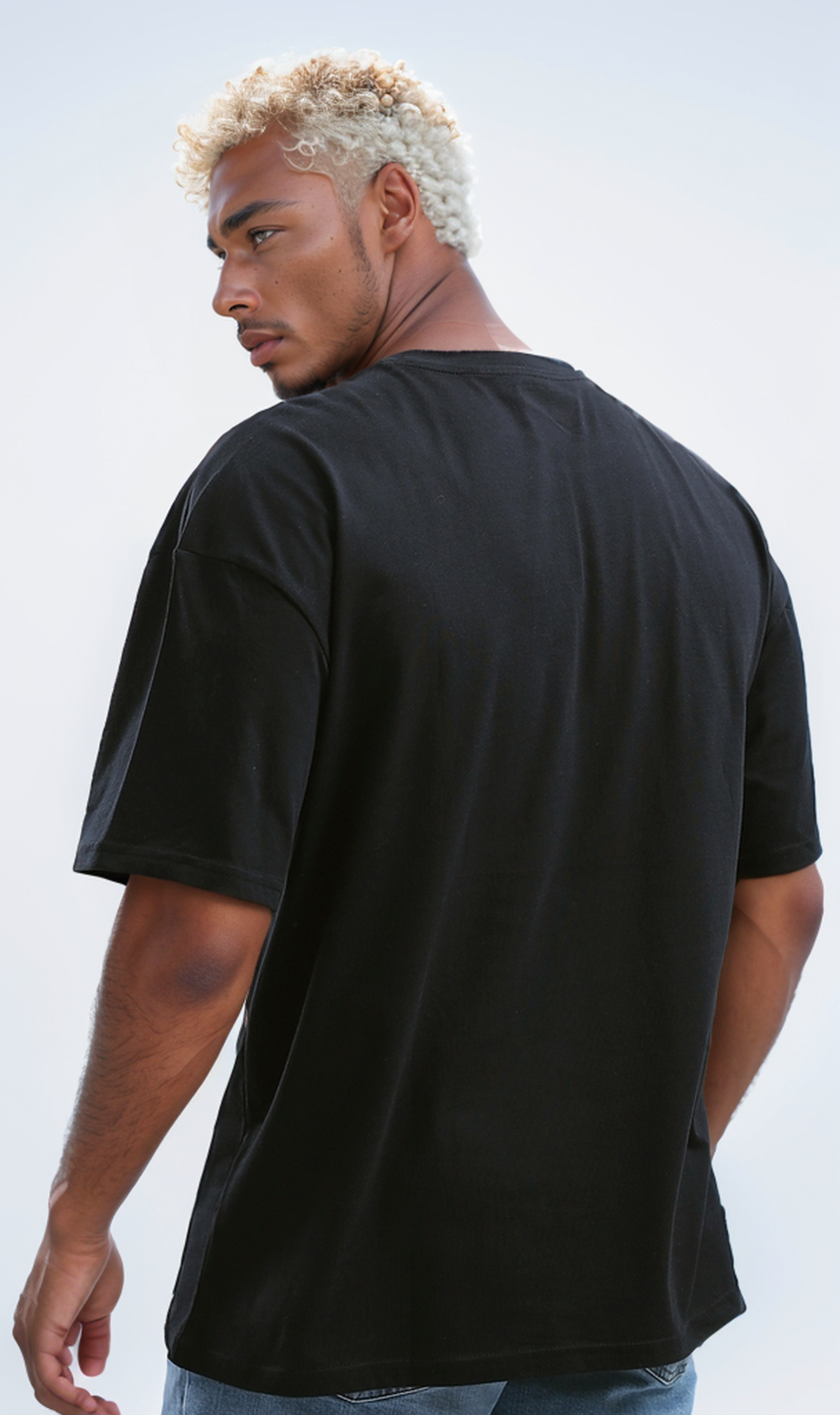 O192160 'Tupac'' Printed Round Neck Black Casual Summer Tee