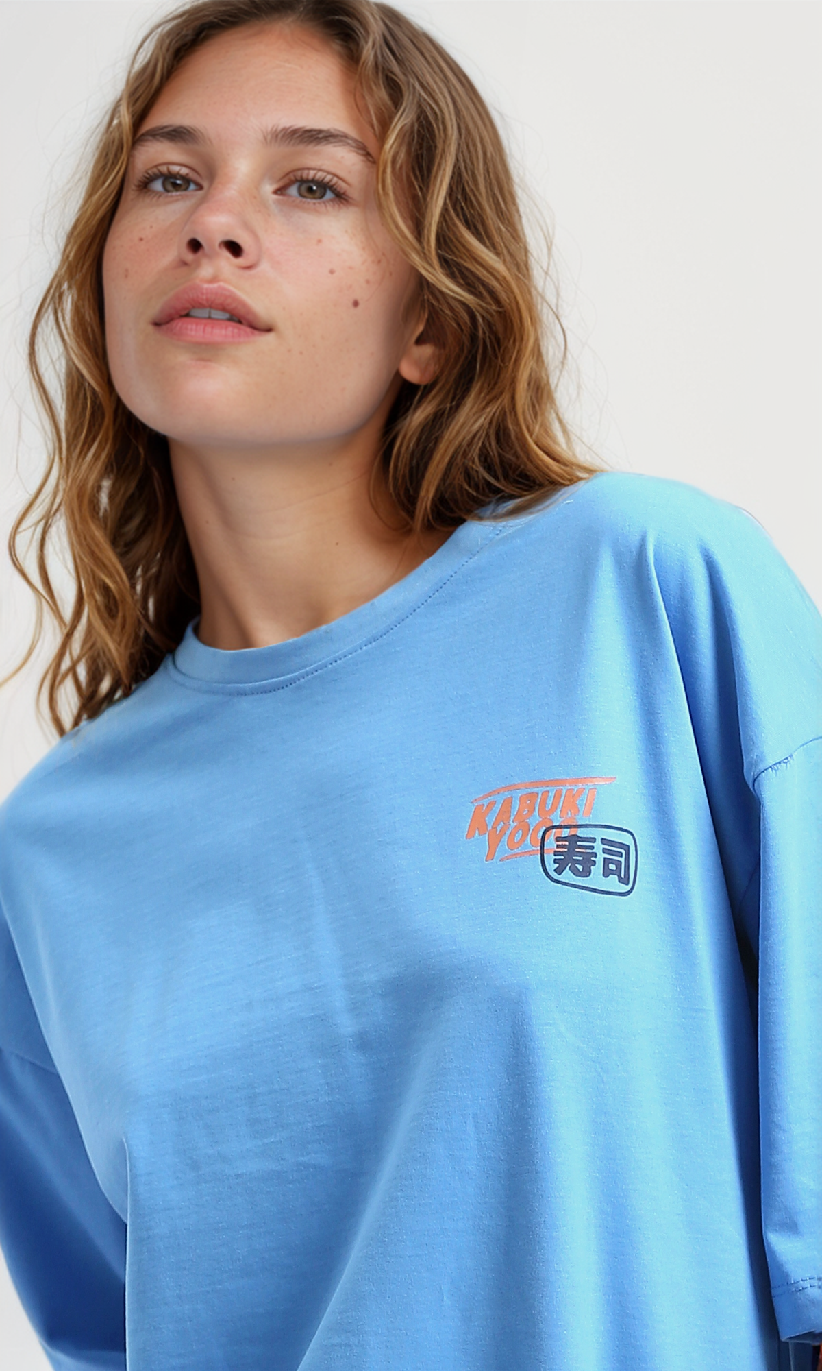 O192282 Front And Back Printed Tee With Elbow-Sleeves