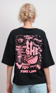 O192285 Slip On Printed "Adore You" Black Printed Tee