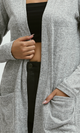O192308 Heather Grey Slip On Summer Cardigan