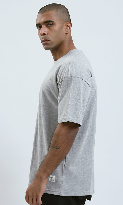O192447 - Heather Light Grey Round Neck Summer Tee