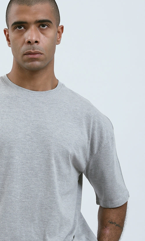 O192447 - Heather Light Grey Round Neck Summer Tee