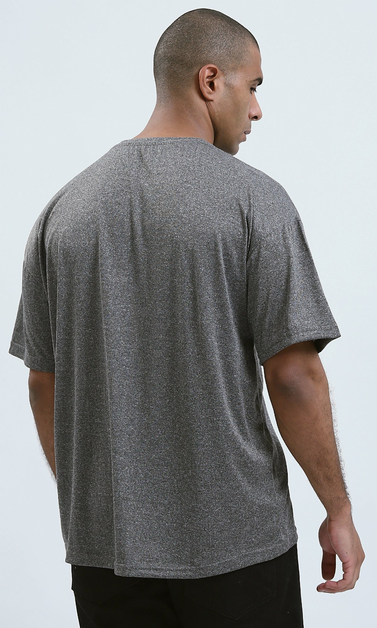 O192453 - تي شيرت Heather Dark Grey بأكمام كوع سهلة الارتداء