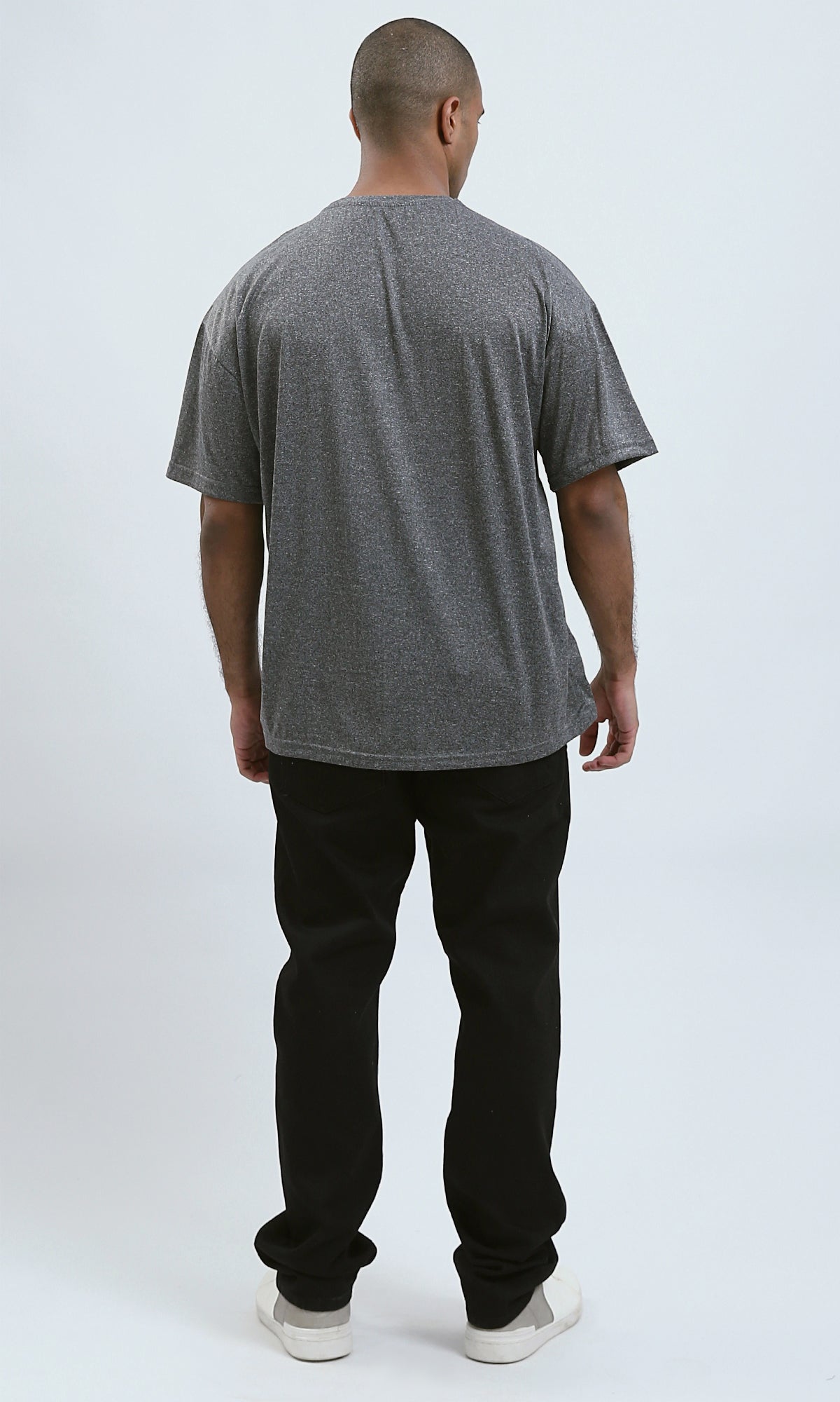 O192453 - تي شيرت Heather Dark Grey بأكمام كوع سهلة الارتداء