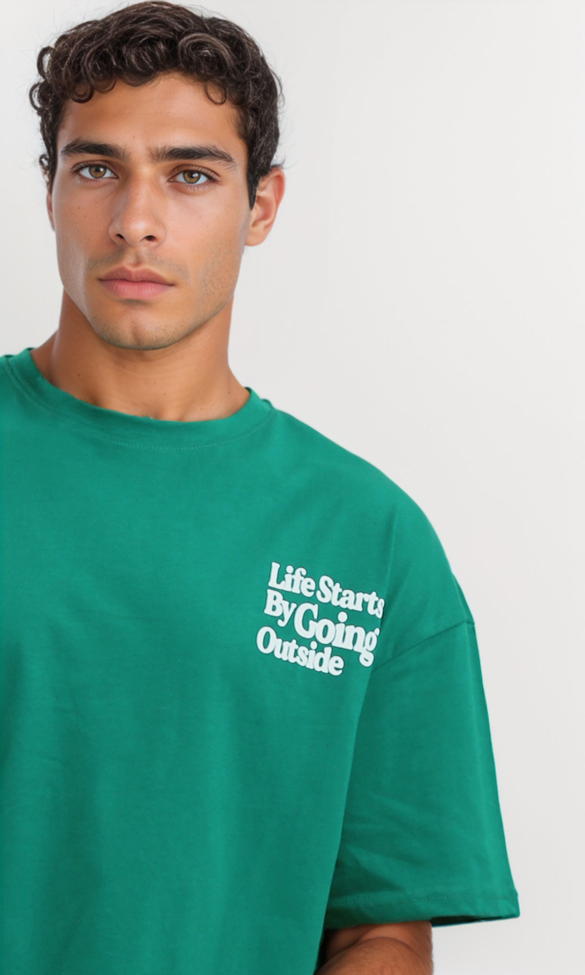 O192455 Trendy Print Green Slip On Cotton Tee