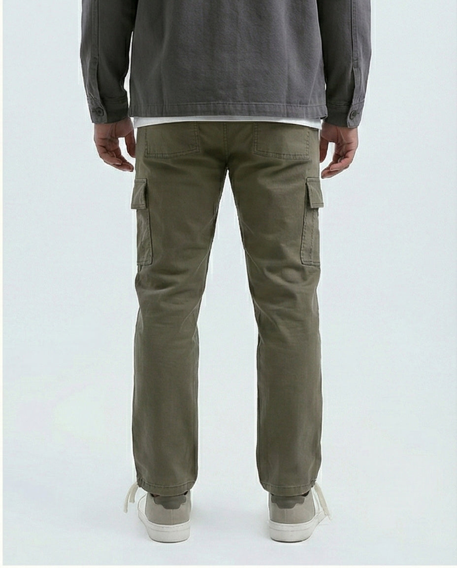 Olive Green Utility Cargo Drawstring Trousers - O192462
