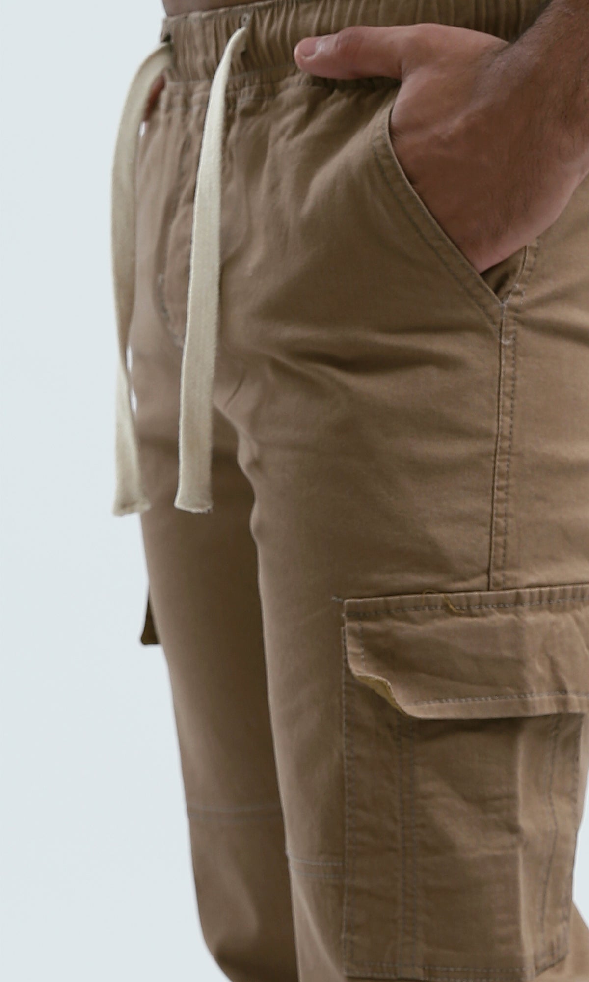 O192463 Elastic Waist Cargo Pants With Side Pockets