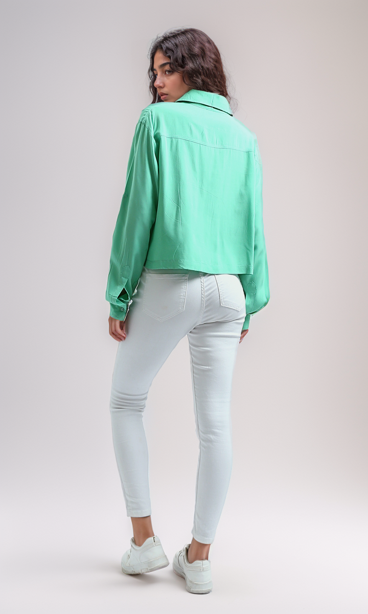 O192514 Regular Fit Casual Long Sleeves Shirt With Pockets - Light Green