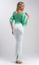 O192515 Long Sleeve Tunic Solid Color Blouse - Light Green