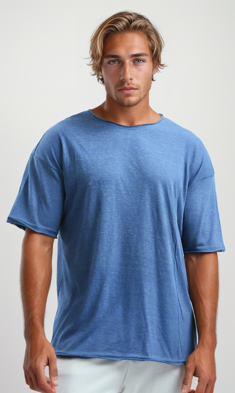 O192540 Elbow Sleeves Heather Blue Summer Tee