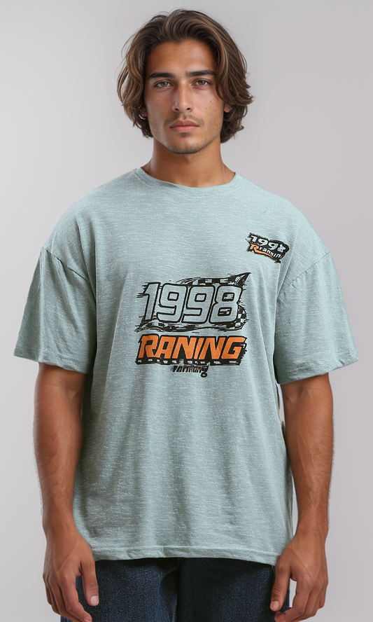 O192550 Front Print Heather Mint Summer Tee