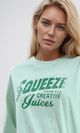 O192700 Mintgreen Elbow Sleeves Relaxed Fit Summer Tee
