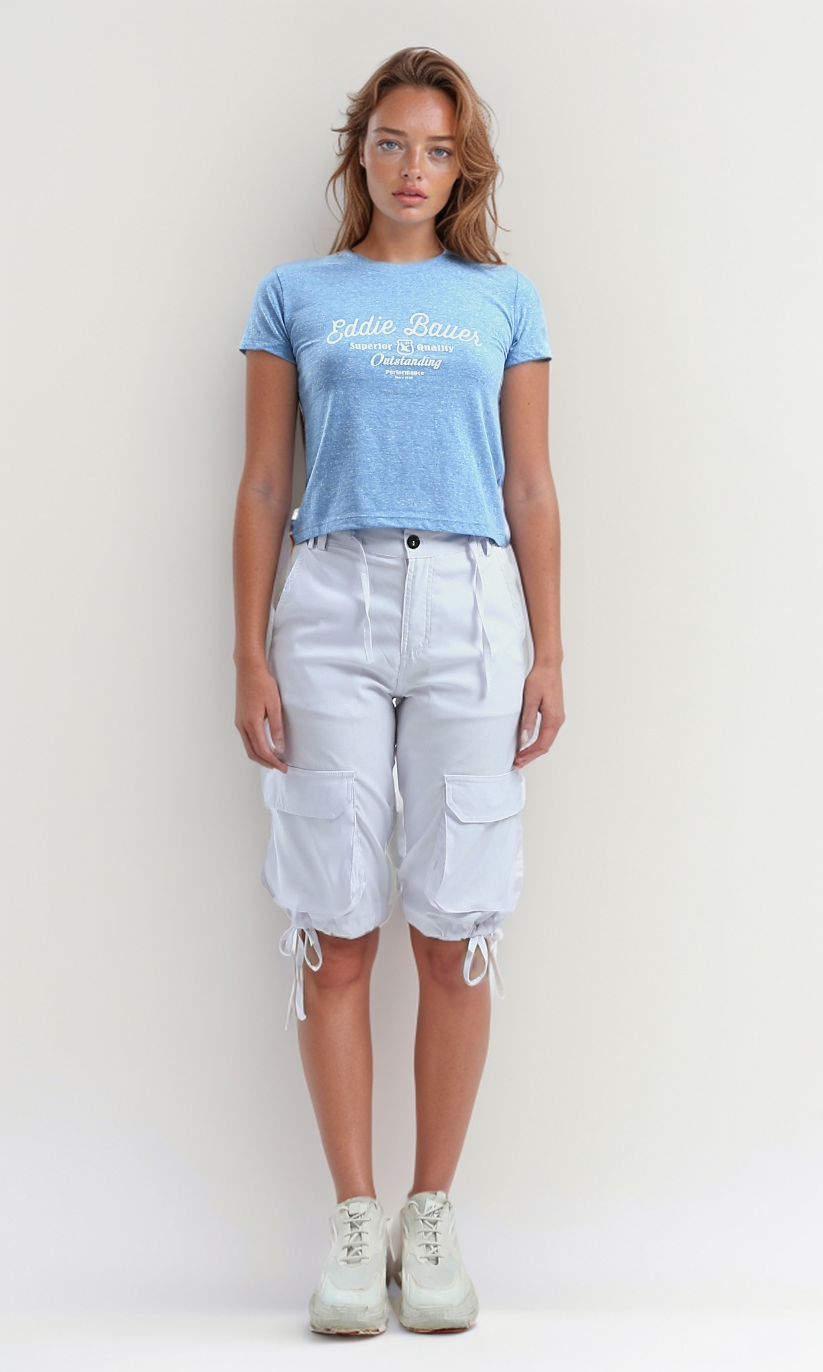 O192701 Heather Light Blue Slip On Summer Tee