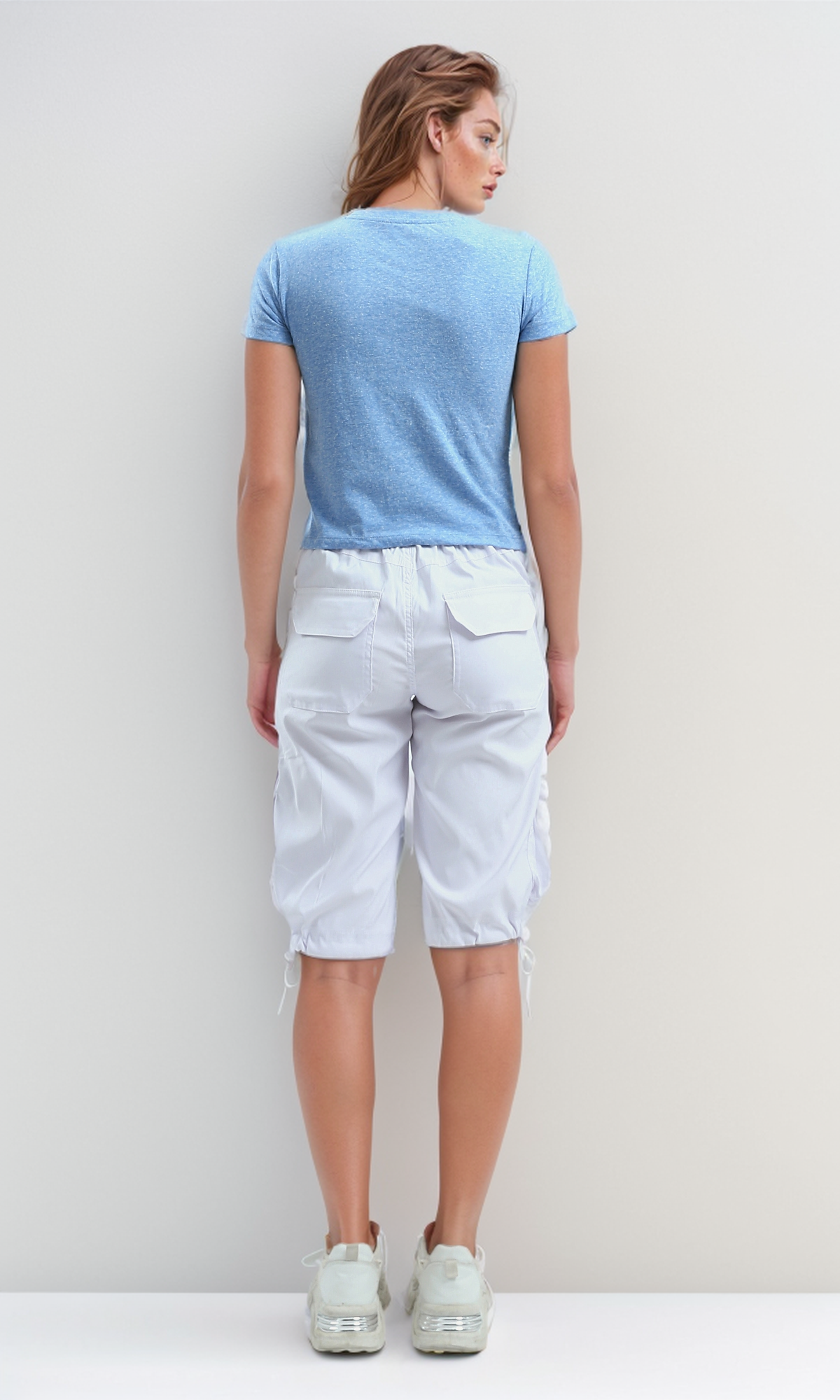 O192701 Heather Light Blue Slip On Summer Tee