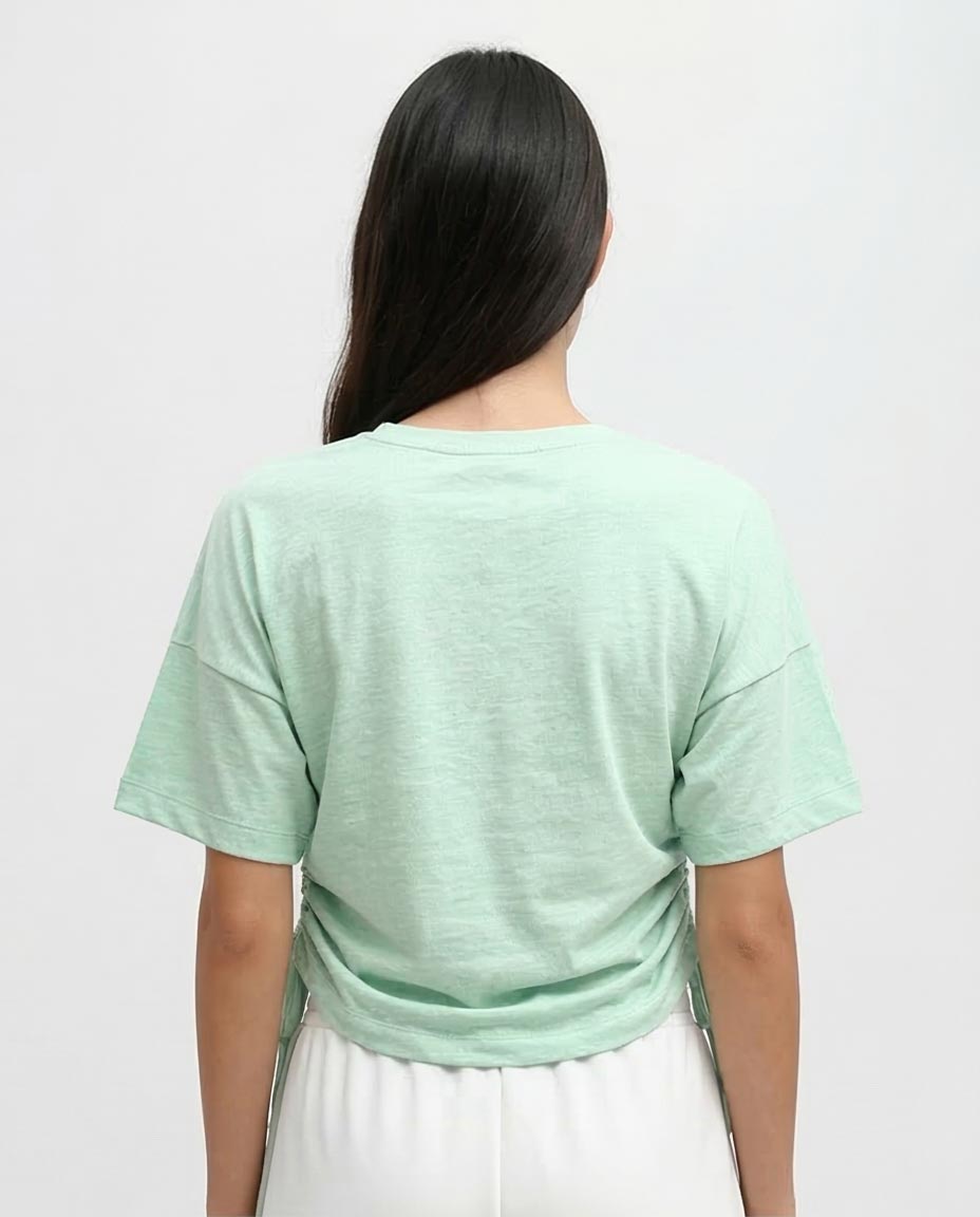 Ravin Women’s Malibu Ruched Graphic Tee – Mint - o192702
