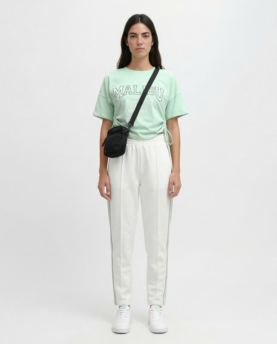 Ravin Women’s Malibu Ruched Graphic Tee – Mint - o192702