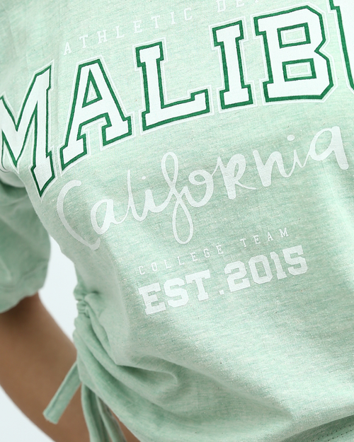 Ravin Women’s Malibu Ruched Graphic Tee – Mint - o192702