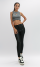 O192709 Heather Dark Grey Tank Top With Ribbed Heart