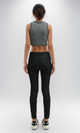O192709 Heather Dark Grey Tank Top With Ribbed Heart