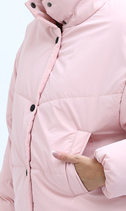 O192714 Light Simone Bomber Jacket With Buttoned Through Neck