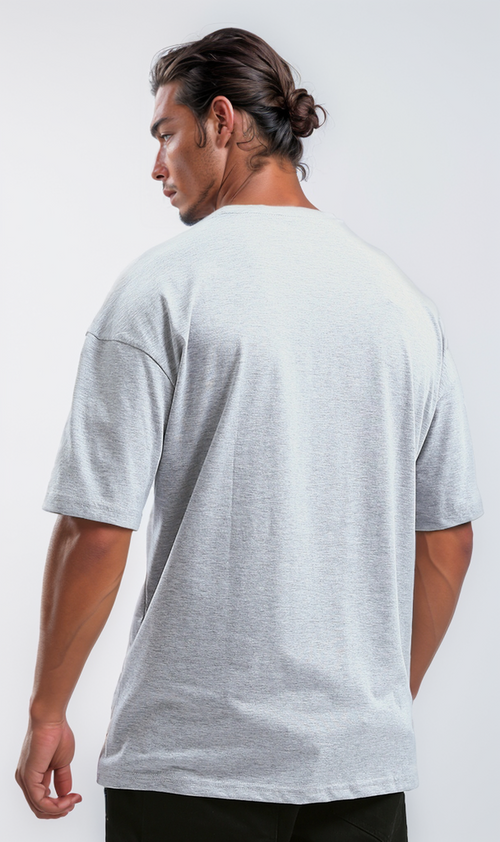 O192728 Elbow-Sleeves Heather Light Grey Tee