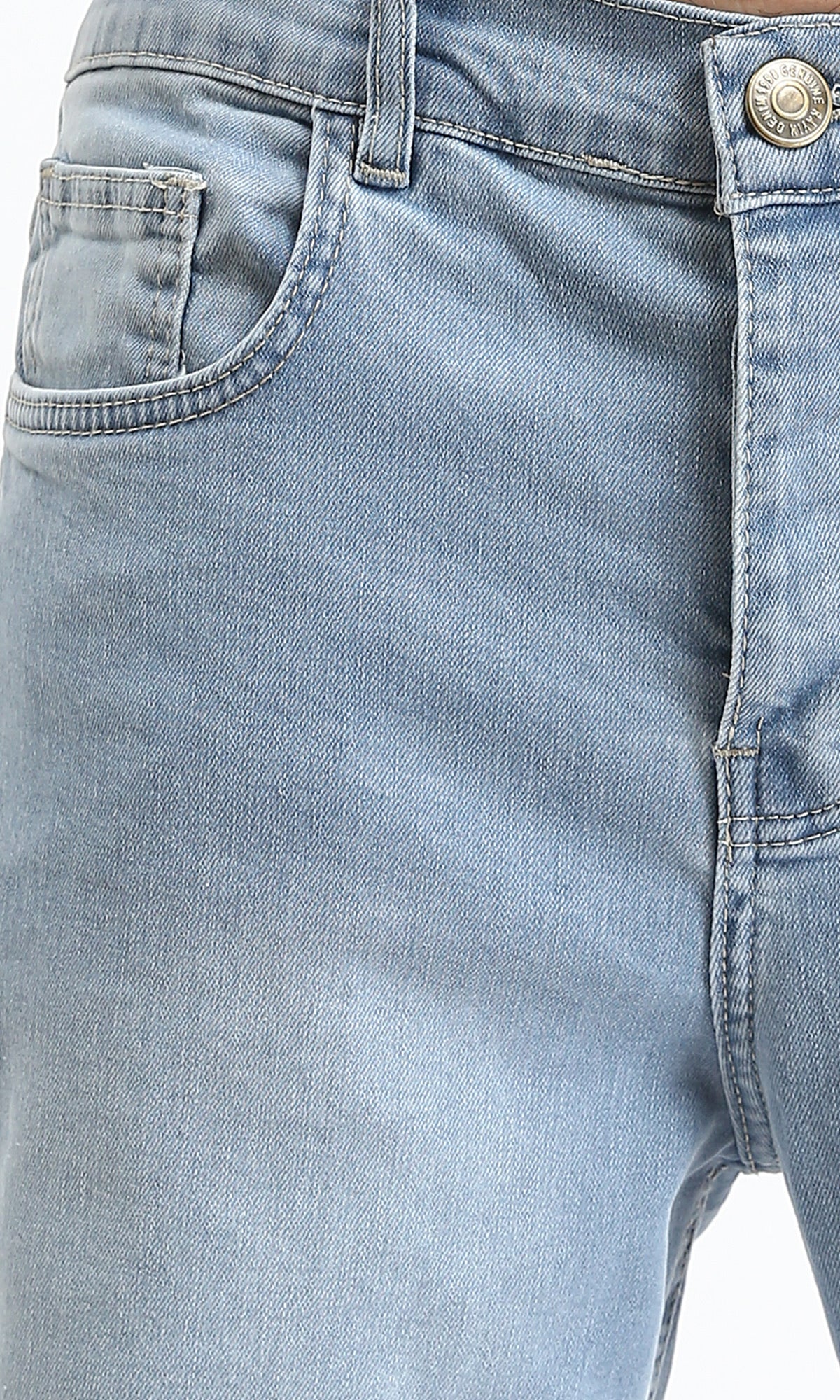 Light Blue Wash Straight Leg Denim Jeans - 0192747
