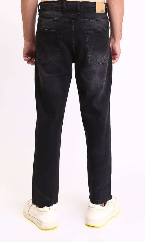 O192752 - Solid Regular Fit Casual Jeans - Black