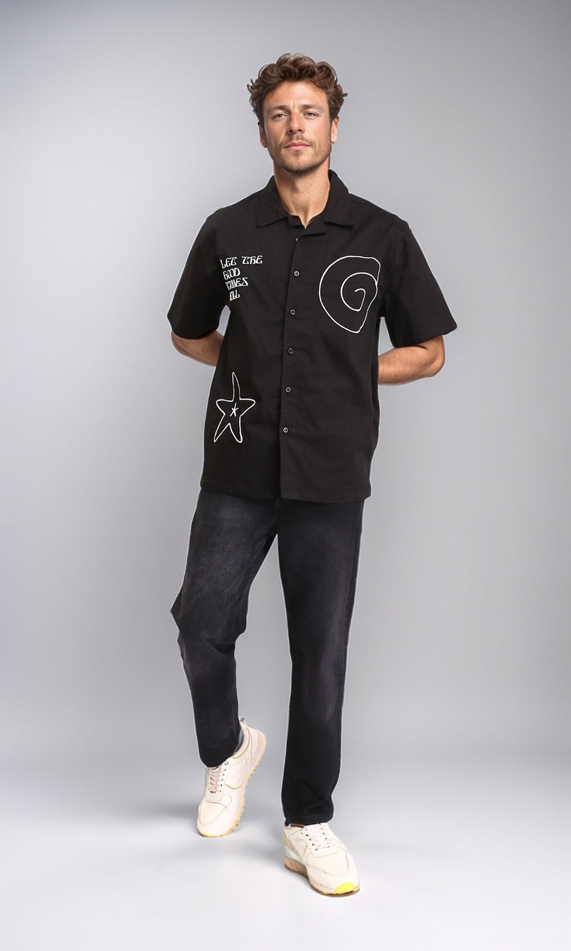 O192752 - Solid Regular Fit Casual Jeans - Black