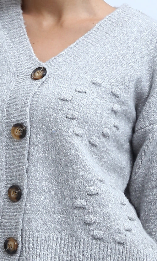 O192832 - Feminine Long Sleeves Short Cardigan - Black