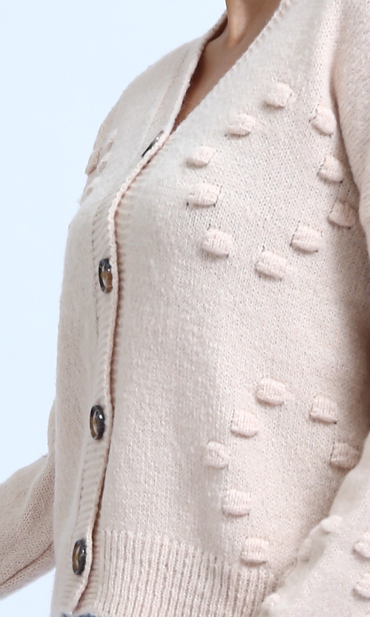 O192834 - Winter Short V-Neck Cardigan - Burgendy