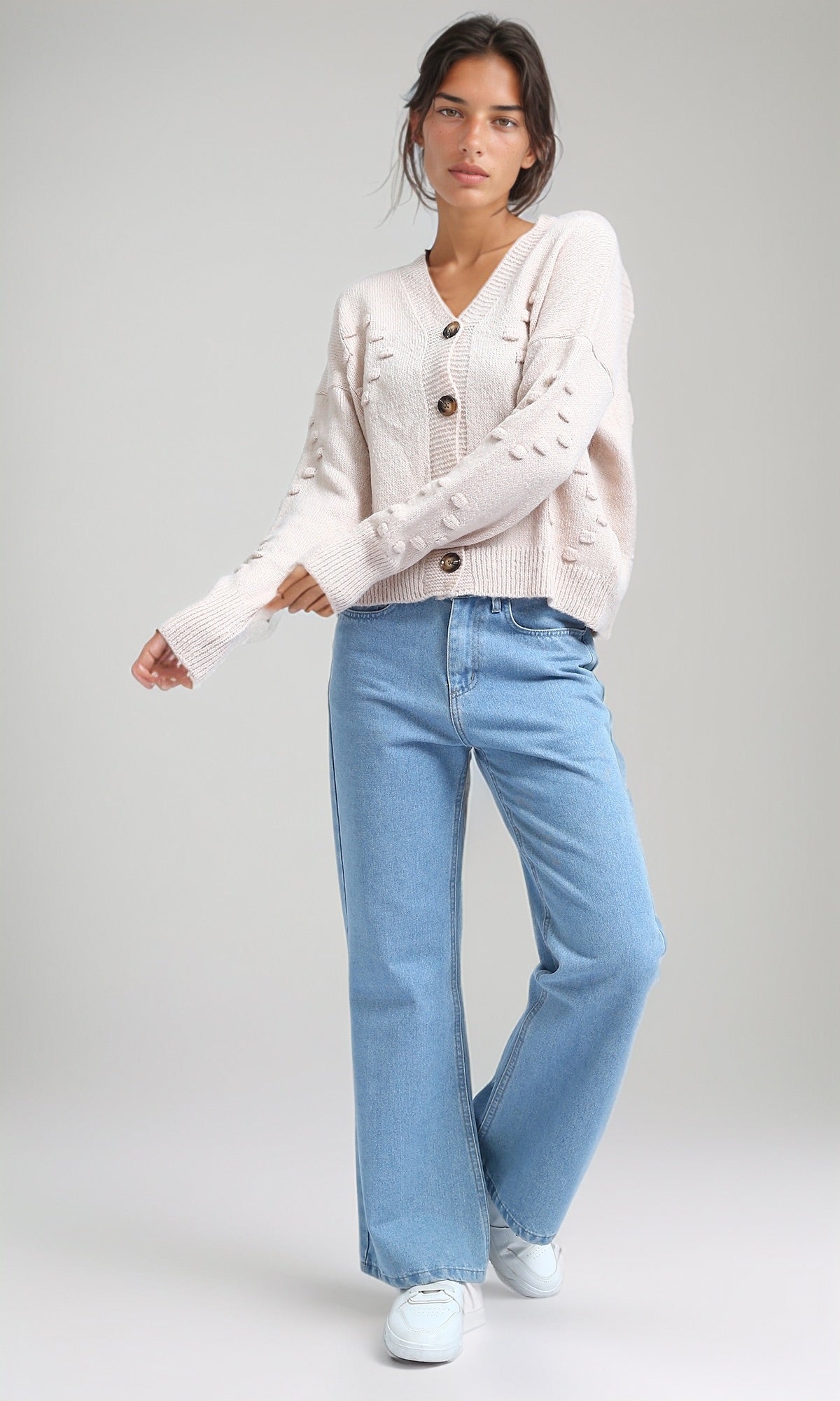 O192834 - Winter Short V-Neck Cardigan - Burgendy