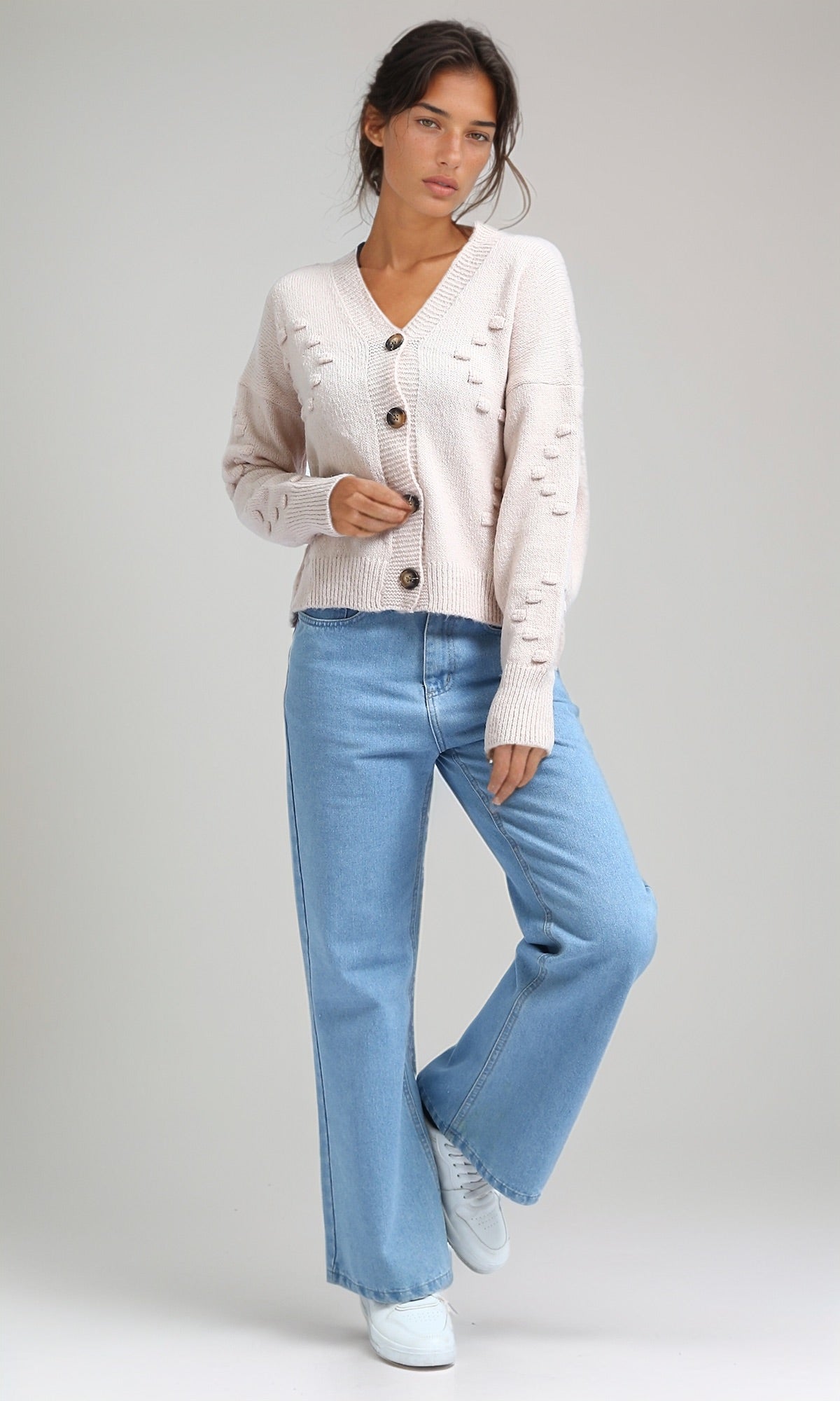 O192834 - Winter Short V-Neck Cardigan - Burgendy