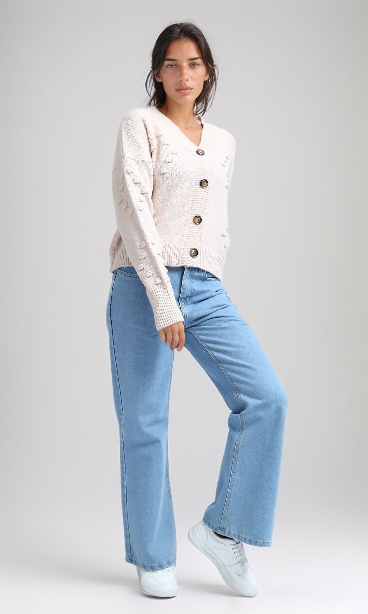 O192834 - Winter Short V-Neck Cardigan - Burgendy