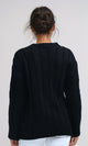 O192850 - Slip On Knitted Crew Neck Pullover - Black