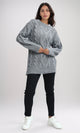 O192852 - Curl Stitch Loose Pullover - Dark Grey