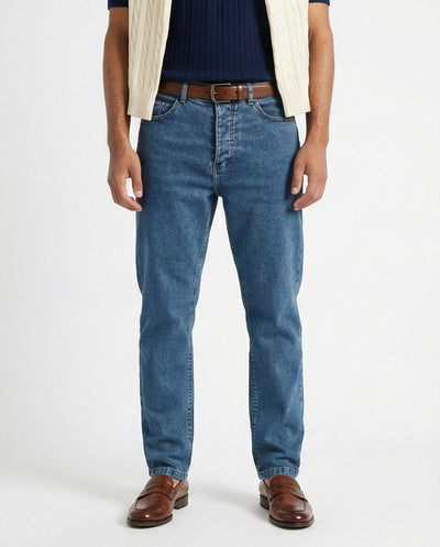 O192889 Solid Standard Jeans Blue Casual Jeans