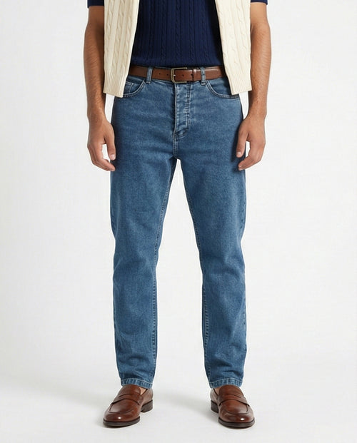 O192889 Solid Standard Jeans Blue Casual Jeans