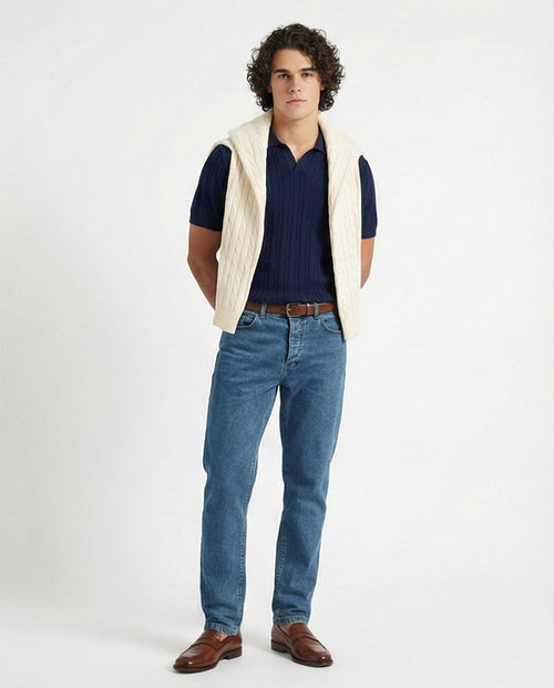 O192889 Solid Standard Jeans Blue Casual Jeans