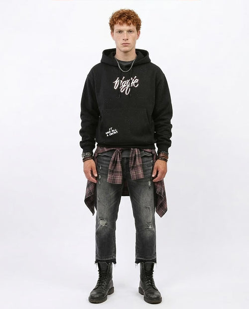 Ravin Biggie Smalls Portrait Graphic Hoodie - Black Speckle - O193133