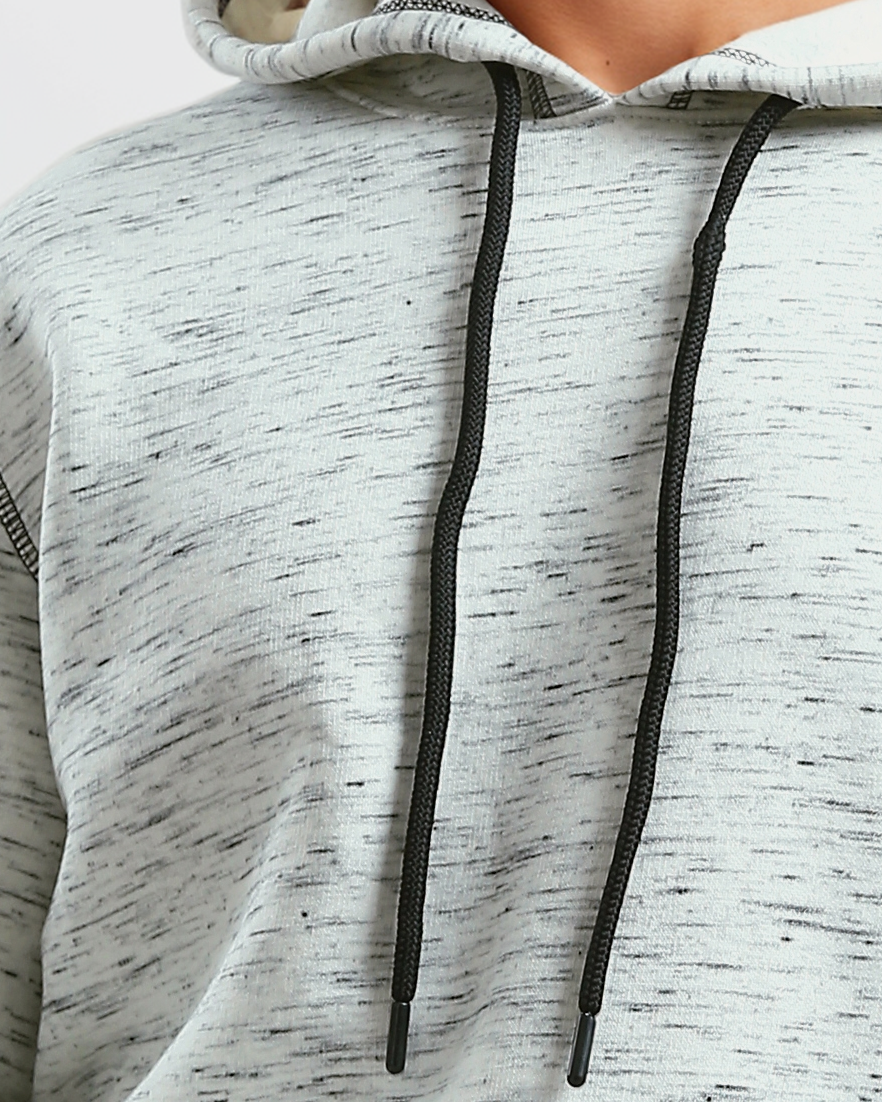 Ravin Men's Marled Salt-&-Pepper Hoodie with Contrast Flatlock Stitching - o193135