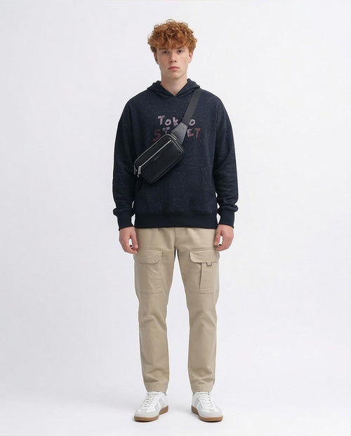 RAVIN Men’s Speckled "Tokyo Street" Oversized Graphic Hoodie - o193140