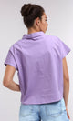 O193266 - Short Sleeves Purple Solid Short Shirt