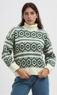 O193357 - Fully Fashioned Turtle Neck Pullover Sweater - Off-White