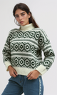O193357 - Fully Fashioned Turtle Neck Pullover Sweater - Off-White