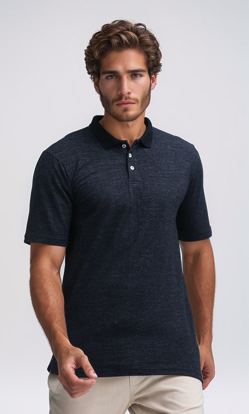 o193410-Regular Fit Polo Shirt With Classic Collar - Black