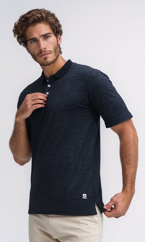 o193410-Regular Fit Polo Shirt With Classic Collar - Black