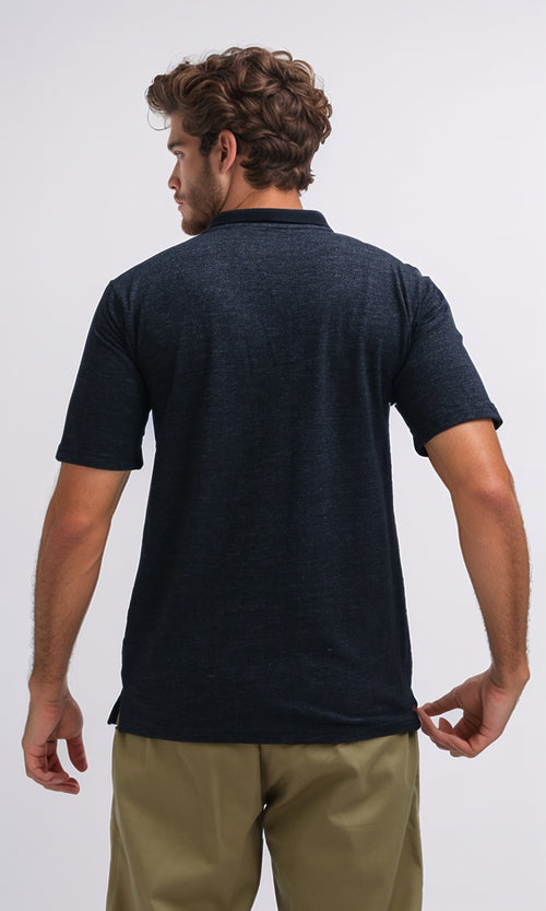 o193410-Regular Fit Polo Shirt With Classic Collar - Black