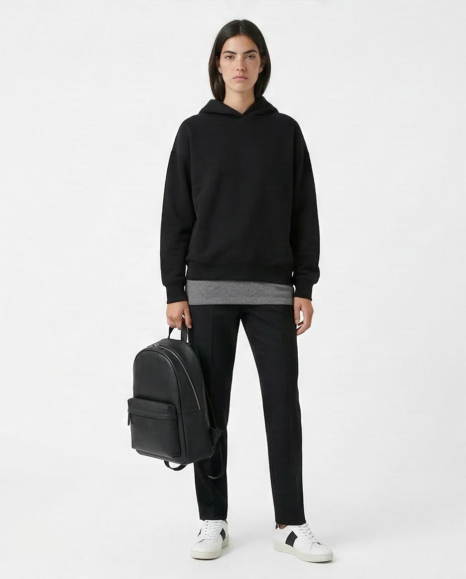 Ravin Women's Heavyweight Fleece Boxy Hoodie – Midnight Black - o193457